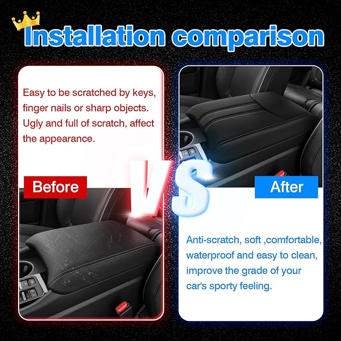 Autorder Center Console Cover for 2023-2025 2026 Honda Pilot/ 2024-2026 Ridgeline Passport Accessories Armrest Cover Anti-Scratch Middle Console Pad Extra Soft Leather Armrest Protector