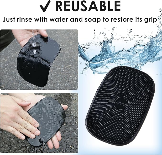 Car Dashboard Non Slip Mat Phone Holders For Your Car, Anti-slip Mat For Dashboard, Air Freshener, Mirror, Sunglasses, Keychain, Coin Holder | Car Accessories | Black | 2PCS - Japan Import