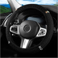 Bling Car Steering Wheel Cover, 15 Inch Crystal Rhinestones Elastic Stretch Breathable Vehicle Steering Wheel Protector for Women Girls, Universal Auto Interior Accessories (Black)