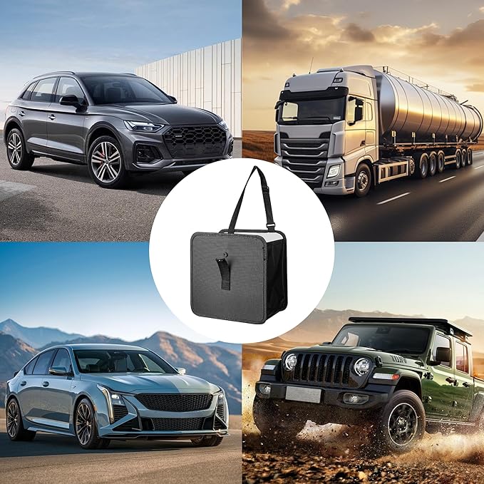 Car Trash Can, Foldable Car Trash Bag Hanging, 7L Large Capacity Waterproof Car Garbage Bag for Car Interior Keeping Tidy, Multifunctional Car Storage Bag, Car Interior Accessories (Small)