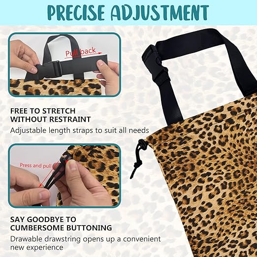 KXWQTRDD Car Trash Bag Brown Leopard Leak-Proof Waterproof Car Garbage Bag with Drawstring Foldable Canvas Trash Bin with Adjustable Buckle for Car Accessories, Travelling, Camping