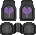 CAR PASS Heavy Duty Rubber Car Mats, Deep-Dish Car Floor Mats All Weather, Universal Two-Tone Trim-to-Fit for SUVs Trucks Sedans, Waterproof Anti-Slip, 3 Pieces V12 Black and Metallic Purple