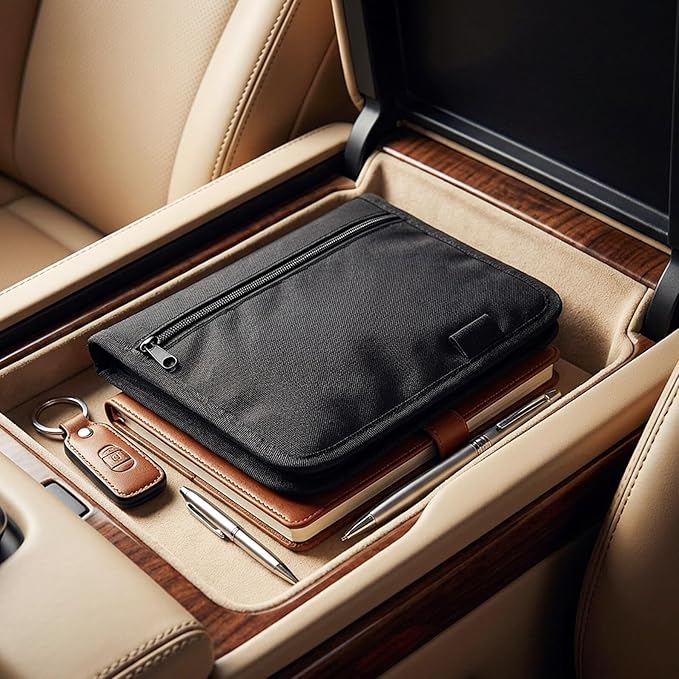Car Document Organizer Oxford Fabric Multi-pocket Car Bag Organizer with Glove Box Storage for Registration and Insurance Holder, Portable Vehicle Document Holder for Men