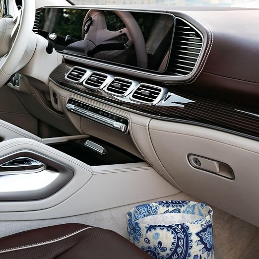 Paisley Flowers Car Trash Can Garbage Cans Foldable,Cute Hanging Car Organizer and Storage Bag Leak Proof, Auto Back Seat Trash Bin Universal for Truck, SUV, Outdoor Travel