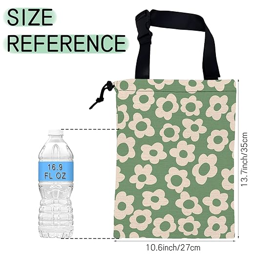 NHNXHWIA Groovy Florals Car Garbage Bag,Waterproof Small Car Trash Bag Hanging Back of Seat,Drawstring Hanging Car Trash Bag with Adjustable Buckle for Car Accessories