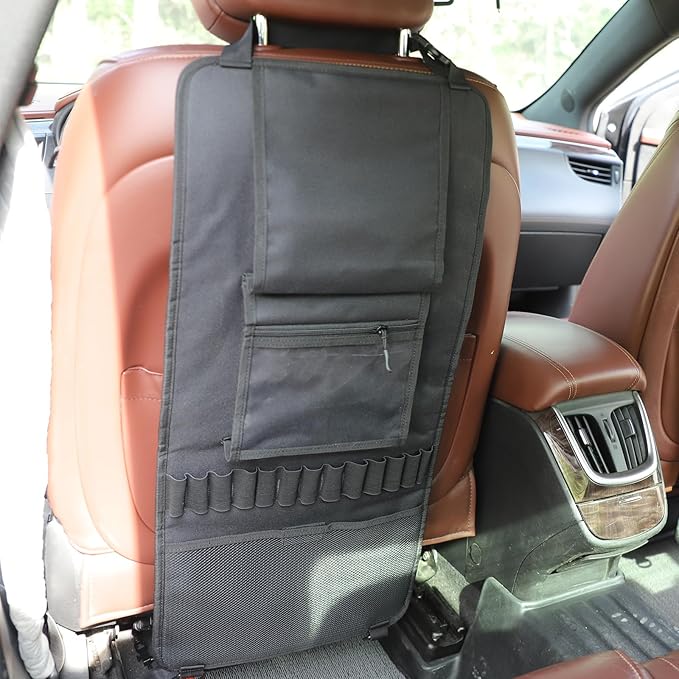 BLISSWILL 2-Pack Automotive Gun Rack & Seat Organizer with Storage Pockets & Tactical Design for Car & Truck