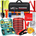 Ranallto Car Emergency Roadside Tool kit,Road Side Safety Assistance Kit for Women Men Adult,Auto Truck Vehicle Emergency Bag with Shovel Jumper Cable First Aid Kit