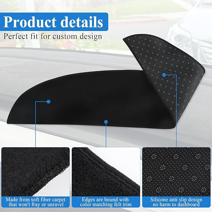 LivTee Dash Mat Dashboard Cover, Fits for Tesla Model Y Model 3 2017 2018 2019 2020 2021 2022 2023, Dashboard Decorative Pad Carpet, Interior Auto Accessories