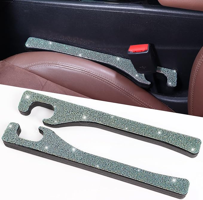 Briwill Bling Seat Gap Filler Handmade Crystal Rhinestone Diamond Bling Gap Filler for Car SUV Truck Colorful Bling Car Accessories for Women(AB Color)