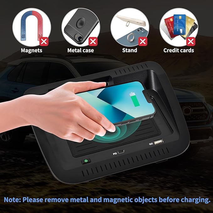 KEWISAUTO Car Wireless Charger for 19-25 Toyota RAV4, OEM Style Center Console Charging Panel USB-A USB-C Fast Wireless Phone Charger Pad for Toyota RAV4 2019 2020 2021 2022 2023 2024 2025 Accessories