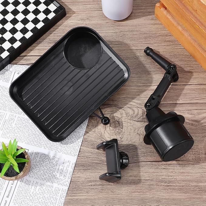 Car Cup Holder Tray - Car Trays for Eating, 3-in-1 Adjustable Swivel CAR Food Tray, Universal Vehicle Cup Holder Expander Drink Stand for Food, Phone - SUV Truck Road Trip Essentials