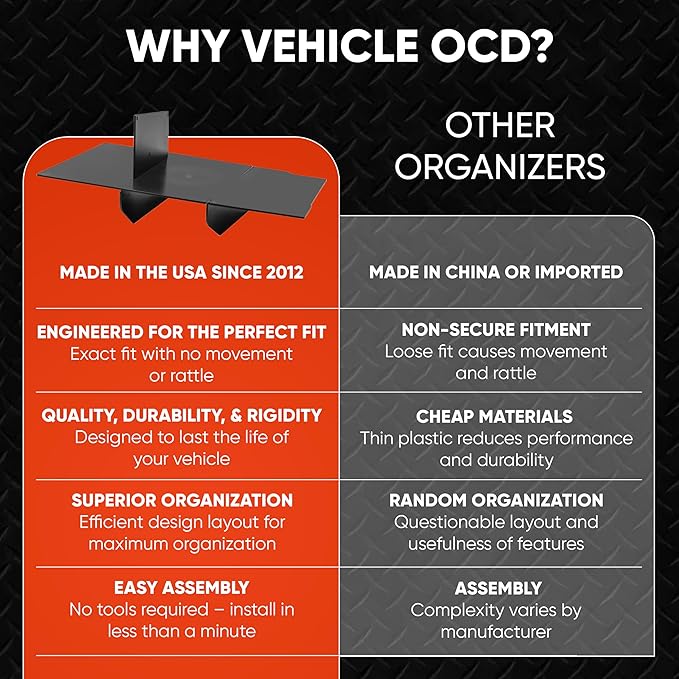Vehicle OCD - Glove Box Organizer for Toyota Tacoma (2016-2023) - Made in USA - SLX144