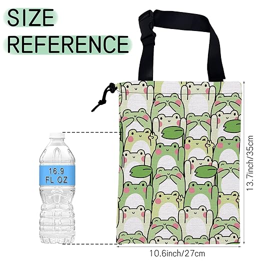 NHNXHWIA Cute Frog Car Garbage Bag,Waterproof Small Car Trash Bag Hanging Back of Seat,Drawstring Hanging Car Trash Bag with Adjustable Buckle for Car Accessories