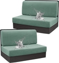 Stretch Rv Dinette Cushion Set, Booth Seats with 1 Backrest & 1 Bench Cover, 38 in Camper Dinette Booth Set,2 Set-Pine Green