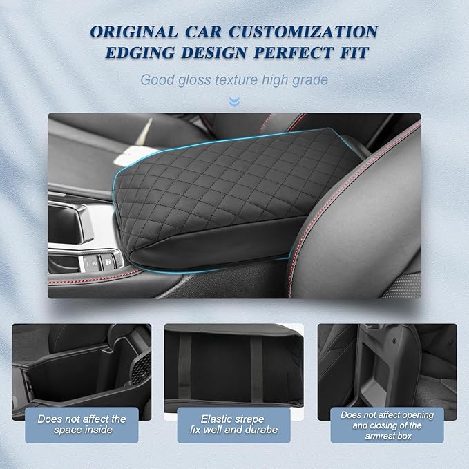 BIBIBO for 2023 2024 Honda Accord Center Console Armrest Cover,for 2023 2024 Honda Accord Arm Rest Cover, Car Arm Rest Pad Seat Box Cover,2024 Accord Interior Accessories Armrest Protector (Black-b)