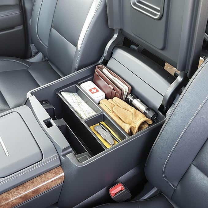 Vehicle OCD - Center Console Divider and Tray Organizer for Chevy Suburban/Tahoe/GMC Yukon/XL (Full Console w/Bucket Seats ONLY) (2015-2020) - Made in USA - SLX507