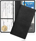 Car Registration and Insurance Holder,PU Leather Car Glove Box Organizer Car Document Holder for ID,Driver's License (Black)