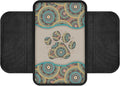 Boho Floral Dog Paw Pattern Car Center Console Cover Elastic Car Armrest Seat Box Cover Cushion Non-Slip Auto Armrest Pad with Pockets Storage Bag Car Decor Accessories