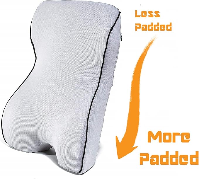 Castle Knight Soft Memory Foam Back Cushion - Tapered Support More Foam in The Lower Back and Less Foam in The Middle and Upper Back for Home, Office, Auto, and Travel (Knight Size, Bone)