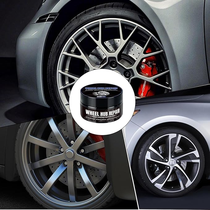 Car Wheel Cleaner - 80g Dust Removal Agent, Sponge Tool, Hub Polishing Gel, Scratch Protection Formula, Shine Restorer | Effective Cleaning Agent for Repair Maintenance Auto Detailing DIY Enthusiasts