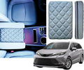 EMZ Leather Center Console Armrest Cushion Pad Accessories for Toyota Sienna 2021 2022 2023 2024 2025 (Gray)