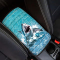 Suobstales Shark Wood Print Car Armrest Pad Soft Center Console Arm Rest Protector Cover Universal Car Interior Accessories Decoration