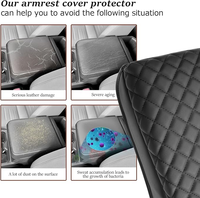 SKTU 2024 2025 2026 Tacoma Center Console Cover for 2024 2025 2026 Toyota Tacoma Armrest Cover Toyota Tacoma 2024 2025 2026 Accessories Center Console Soft Cushion with Pockets
