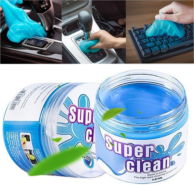 Car Cleaning Gel, Automotive Dust Car Crevice Cleaner, Slime Auto Air Vent and Interior Detail Removal, Cleaning Gel for Car Universal Gel Cleaner, Car Putty and Keyboard Cleaner (320g/11.2oz) (2PCS)