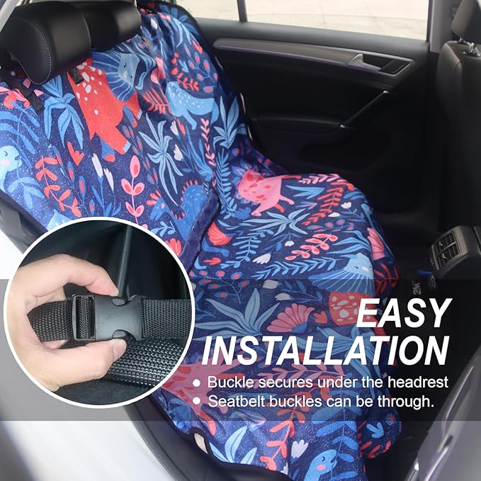 nbnhxnff Sweat Towel Car Seat Cover Protector Rear Seats for Gym Workout, Running, Swimming, Beach and Hiking, Waterproof Universal Seat Cover for Car, Trucks, Van & SUV (Dinosaur, 1pcs Rear Seat)