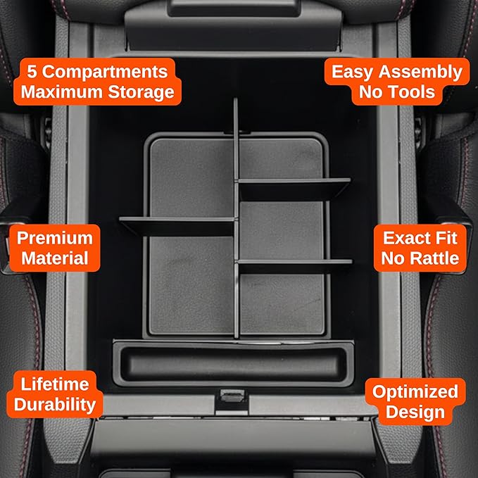 Vehicle OCD – Center Console Divider and Tray for Honda Pilot (2023-2026), Ridgeline (2024-2026), and Passport (2024-2026) – Made in USA – SLX517
