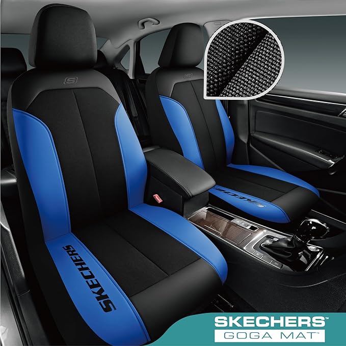 Skechers Car Seat Covers,GOGA Mat Oxford Cloth Seat Covers,Waterproof Car Seat Covers Front Seats,Automotive Universal Fit Seat Cover for Most Cars, Suvs, Trucks,Blue