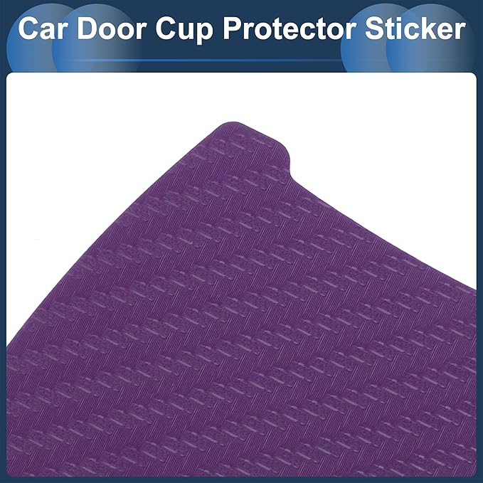 3D Car Door Handle Scratch Protector, 84x94mm Removable Magnetic Car Door Handle Protective Film Purple, 4 Pcs