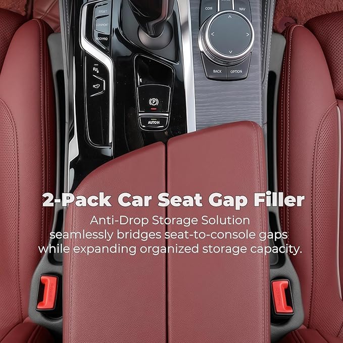 Yicplu Car Seat Gap Filler, 2-Pack Universal Fit Car Seat Gap Plug Anti-Drop with Storage, Soft Foam to Fill The Gap Between Seat and Console, Auto Accessories for SUV Truck Sedan