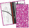 ADUQLZUX Leather Car Registration and Insurance Card Holder, Cute Car Accessories Vehicle Glove Box Car Organizer for Documents, Cards, License Glitter Purple Pattern