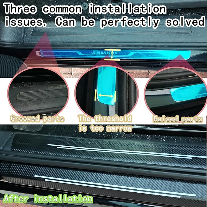 TACOPETS Door sill Protector, Door sill Scratch Protection (Suitable for Most car Models) Anti-Scratch Protection Strips（9PC red）