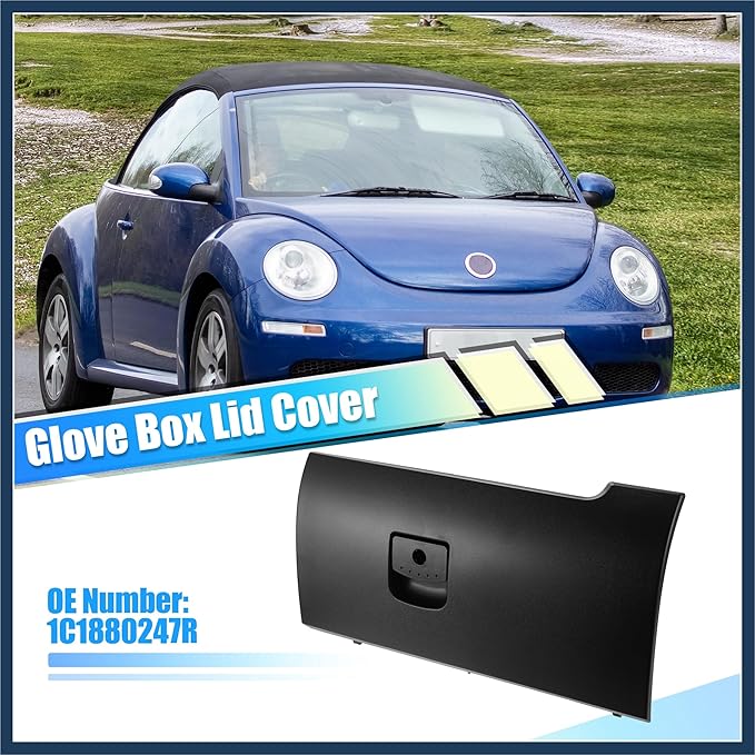 Dash Glove Box Door Lid Cover for Volkswagen Beetle 2006-2010 Glove Compartment Lid No.1C1880247R Black Stylish Design
