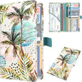 DMLuna Car Registration and Insurance Holder, Leather Vehicle Card Document Glove Box Organizer, Auto Truck Compartment Accessories for Essential Information, Driver License Cards, Coconut Tree