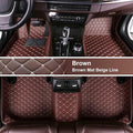 Custom Fit Car Floor Mats for Most Cars, SUVs, Trucks - Waterproof PU Leather All-Weather Floor Liners - Durable Anti-Slip Interior Car Accessories to Protect Vehicle Floors (Brown)