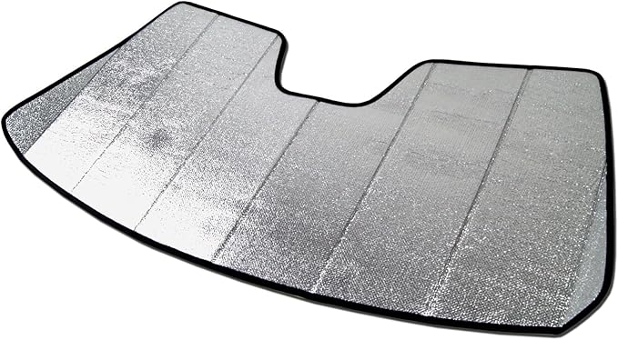 Custom Fit Car Sun Shade Windshield | Sun Visor | Car Window Shades | Fold Up Front Sunshade Visor | Compatible with Audi A6 S6 2012-2018 | CFS-012-S | Silver & Grey 1-pc Set