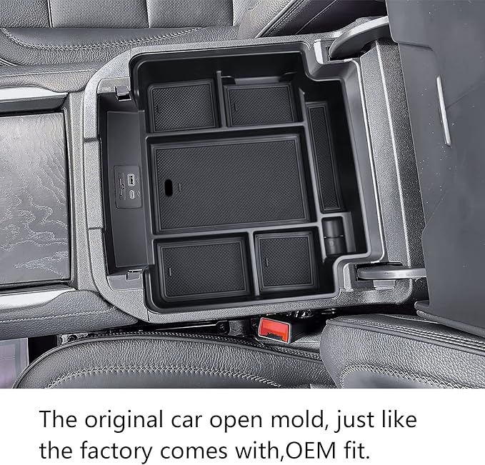 EDBETOS Full Size Center Console Organizer Tray Compatible with 2021-2025 Chevy Tahoe/Suburban and 2021-2024 GMC Yukon, Fit Standard Console with Charging Socket Only, NOT for Power Sliding Console.