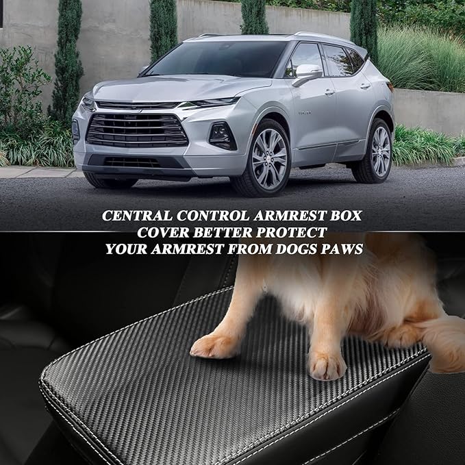 BIBIBO for Chevy Blazer 2023 Accessories 2023 Blazer Center Console Armrest Cover for 2019 2020 2021 2022 2023 Blazer Console Lid,2023 Blazer Arm Rest Pad Seat Box Cover, 2023 Blazer Arm Rest Cover