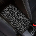 Gray Dog Paws Print Car Center Console Cover for Women,Puppy Paws Design Auto Armrest Cover Cushion