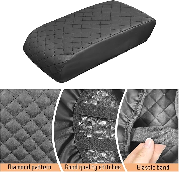 Center Console Cover Compatible with Ford Ecosport 2018-2022 Leather Armrest Box Cushion Cover Middle Console Pad
