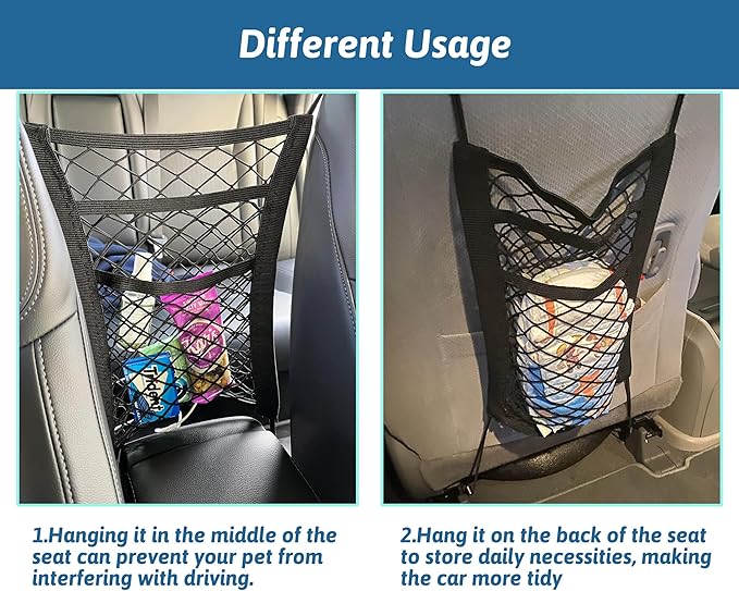 acdiac Universal Car Mesh Storage Bag,Auto Seat Back Mesh Organizer High Elastic Pet Isolation Net,Car Mesh Partition (1Pocket)