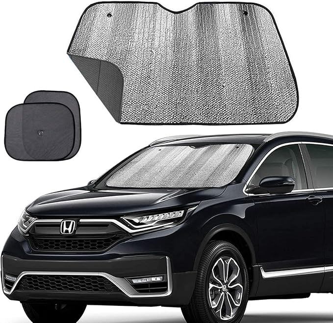 Big Ant Windshield Sun Shade,Car Window Sunshade as Bonus,Best Car Sun Shade Folded Front Window Shade Sun Visor Shield Shade Keeps Vehicle Cool-Black(55" x 27.5")