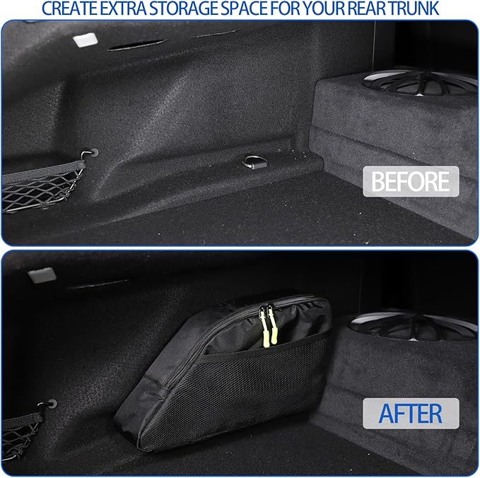 Car Trunk Organizer Compatible with Toyota Supra GR A90 A91 MK5 2019-2026, Rear Trunk Storage Organizer Box, Oxford Cloth Car Storage Bag Space Saving