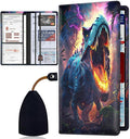 Car Registration and Insurance Card Holder for Women Men, Waterproof PU Leather Glove Box Car Organizer with Magnetic Shut, Vehicle Document Holder for Driver License,Cards, Dinosaur Pattern