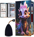 Car Document Holder with Magnetic Shut, Car Registration & Insurance Card Holder, Waterproof PU Leather Glove Box Organizer Vehicle Accessories Driver License for Women/Men, Baby Dragon Pattern