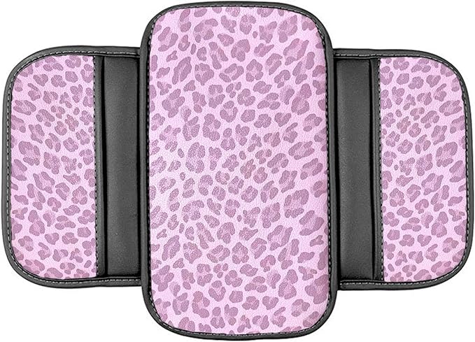 Forala Auto Center Console Pad PU Leather Car Armrest Seat Box Cover Protector Universal Fit (Pink)