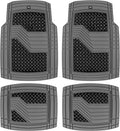 CAT® DiamondShield™ Rubber Floor Mats for Cars Trucks SUVs, All Weather Protection Front & Rear Car Mats Set, Heel Pad & Anti-Slip Backing, Universal Fit Trim-to-Fit Rubber Floor Mats for Car, Gray